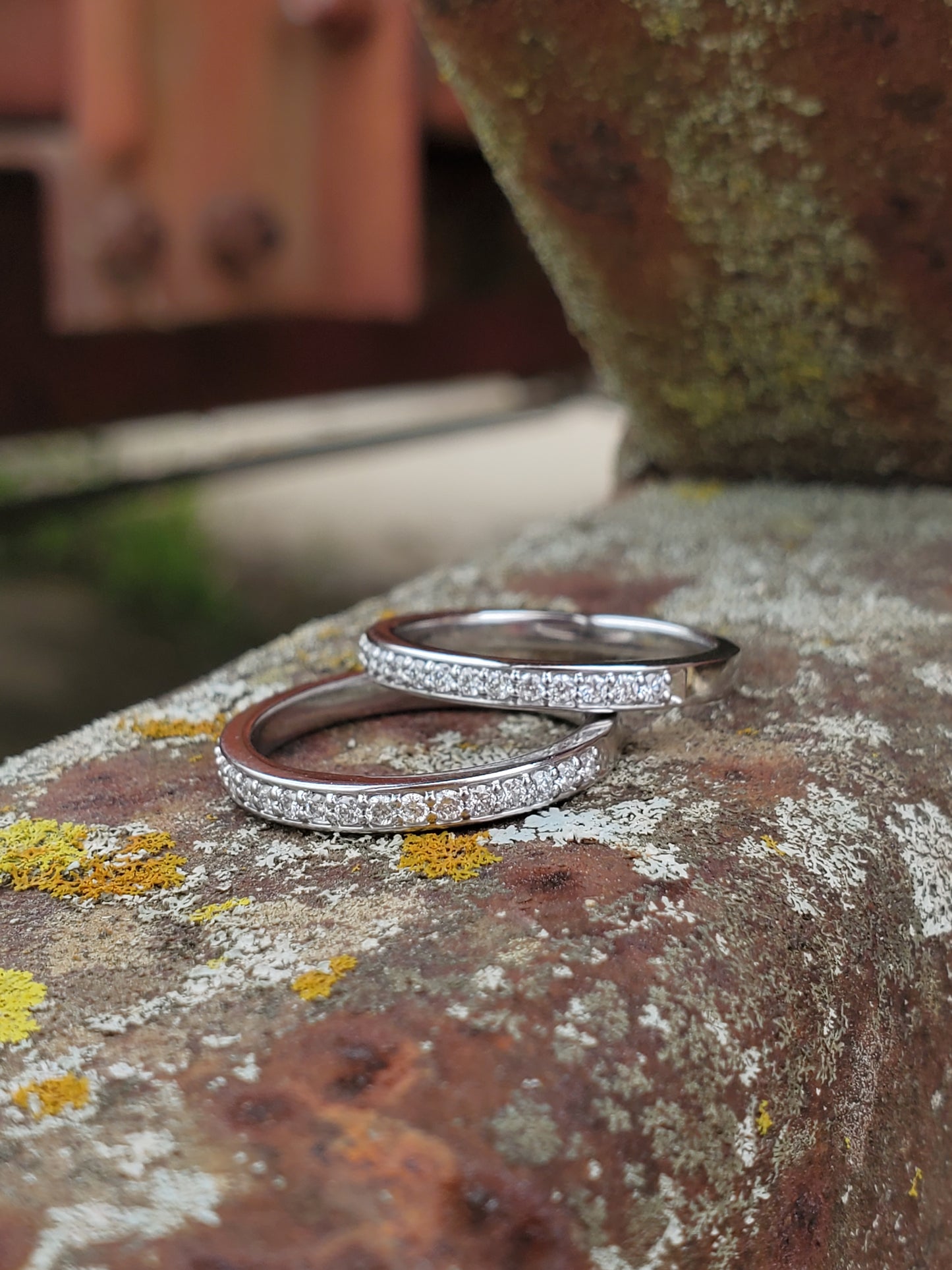 The Grace: 10K, or 14K White or Rose Gold Band with Diamonds, Western Wedding Band, Gifts for her, Stackable Ring