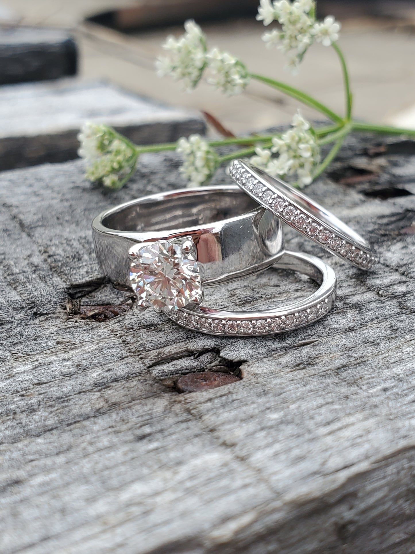 The Grace: 10K, or 14K White or Rose Gold Band with Diamonds, Western Wedding Band, Gifts for her, Stackable Ring
