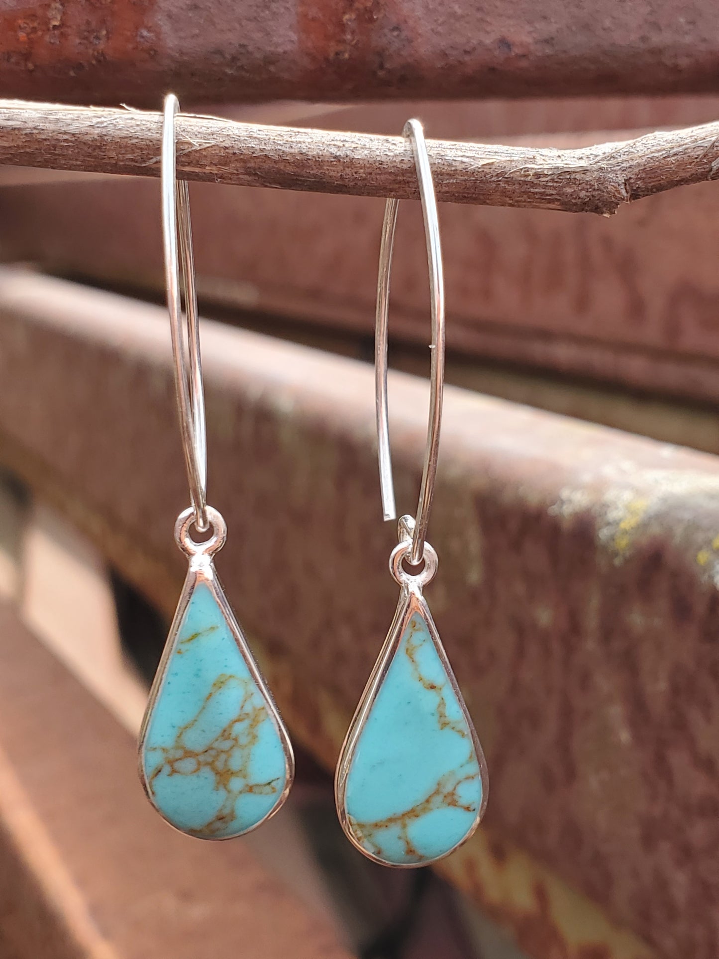 Peace: Turquoise Dangle and Drop Earrings, Jewelry for Western Wear, Silver Western Jewelry, Sterling Silver Jewelry