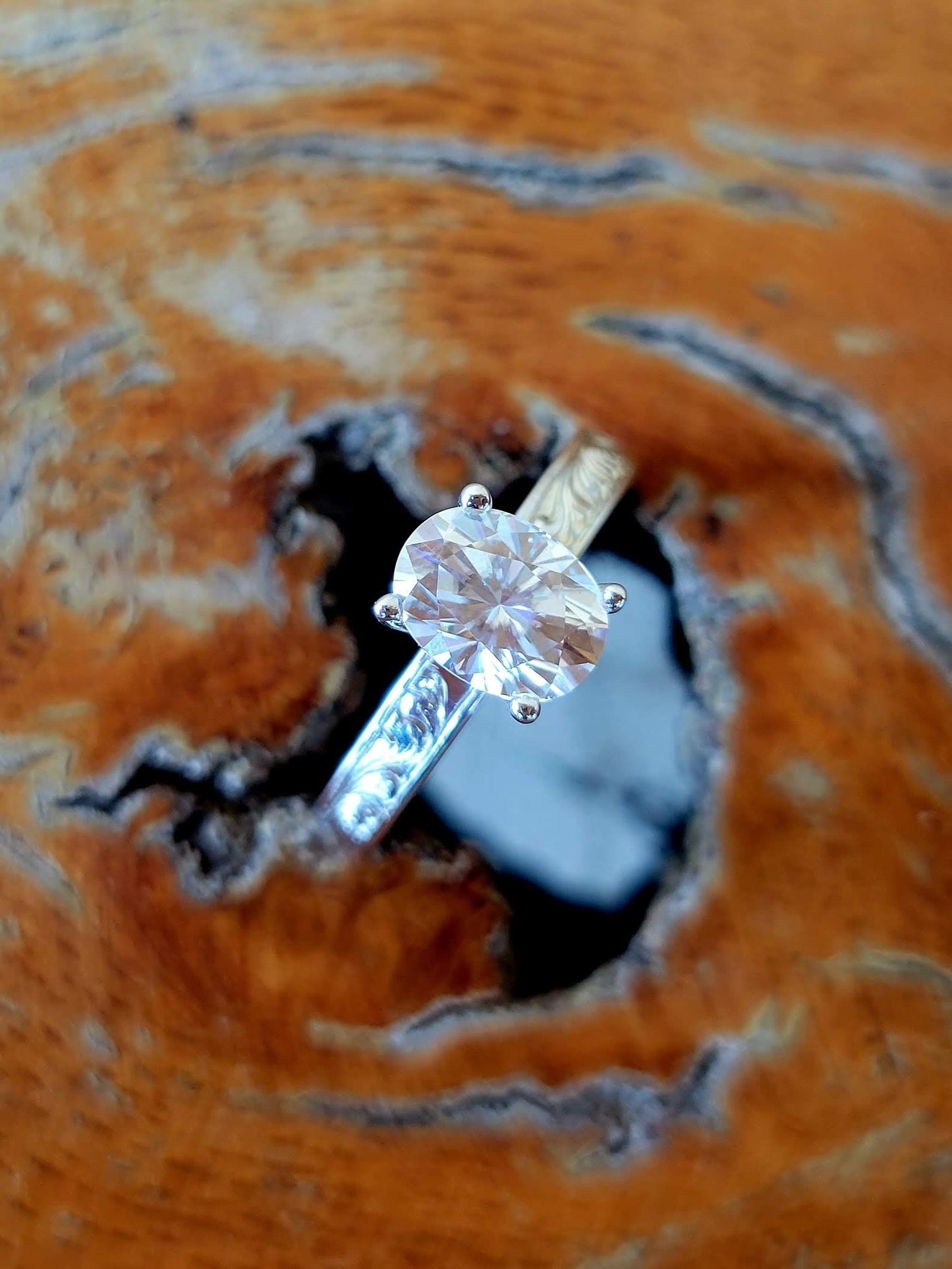 The Tara: 10K, 14K or 18K White Gold Oval Engagement Ring, Western Engagement Ring, Cowgirl Ring, Western Wedding Ring