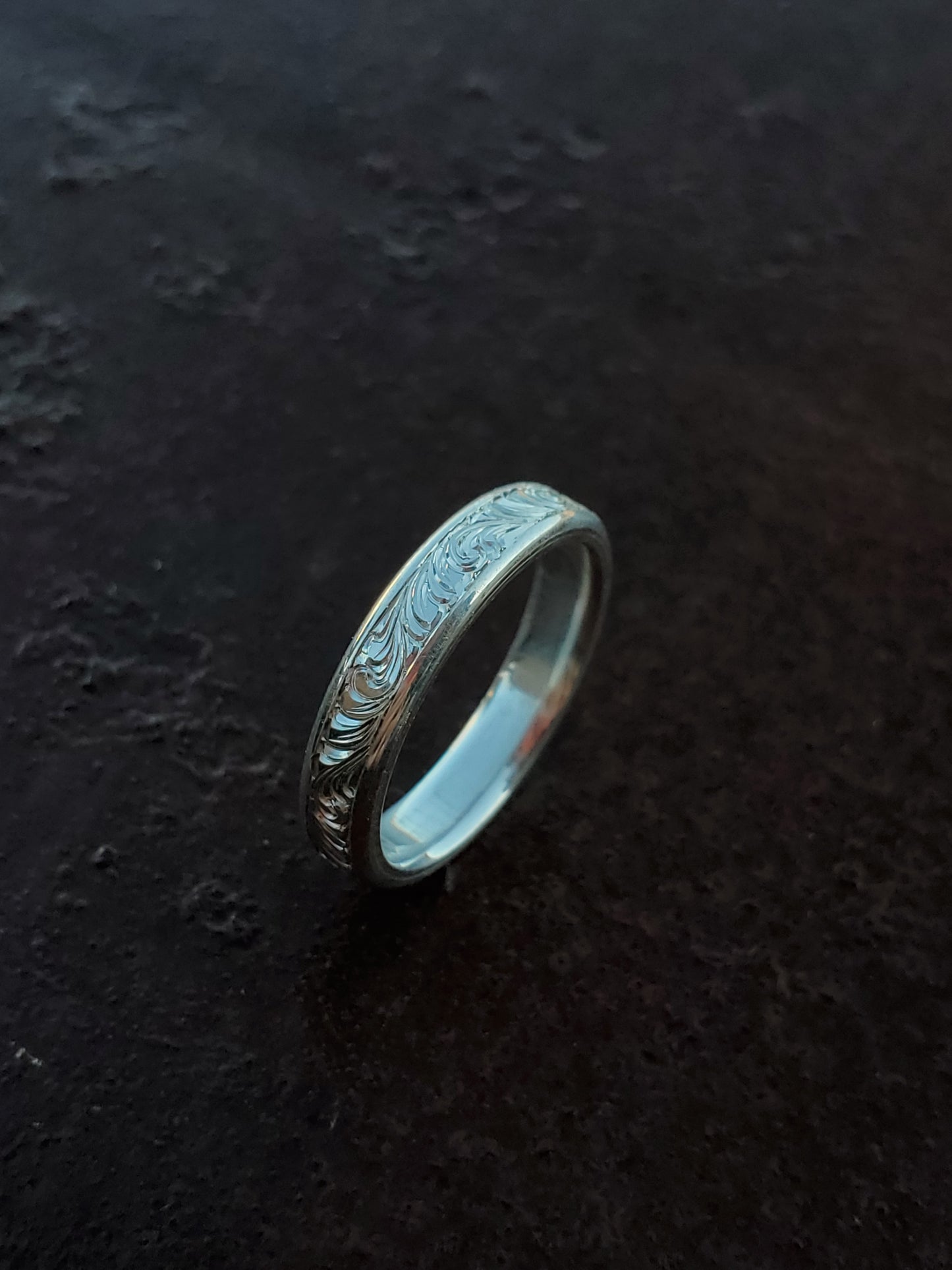 The Madi: Narrow White Gold/Platinum/Sterling Silver Band, Western Wedding Band, Cowgirl Wedding Ring