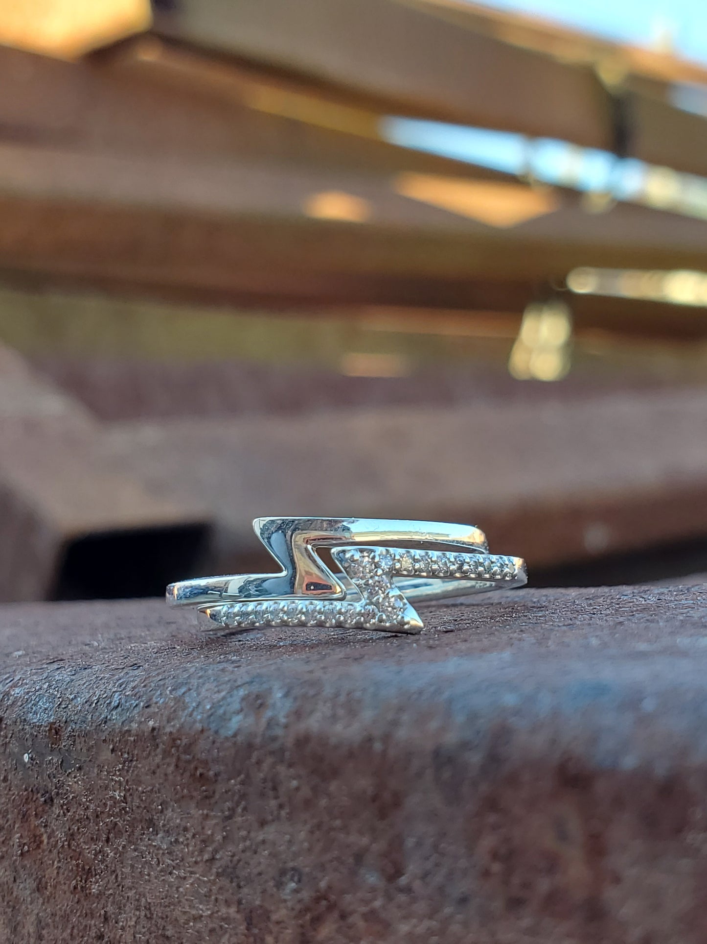 The Zara Set: Stoned Sterling Silver Stacking Ring and Sterling Silver Ring, Western Ring for Stacking, Cowgirl Ring, Western Jewelry, Diamond stacking ring, Moissanite stacking Ring