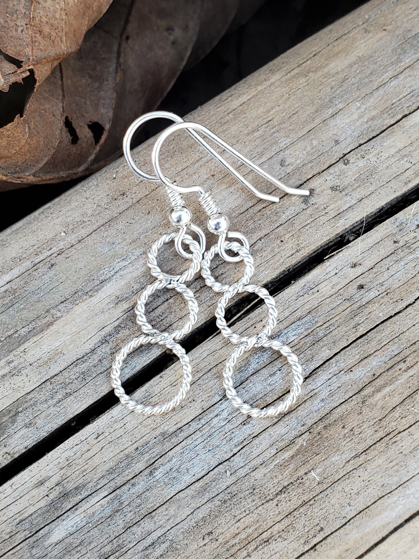 Abstract Circle Earrings, Western rope earrings, sterling silver cowgirl earrings, stylish western earrings