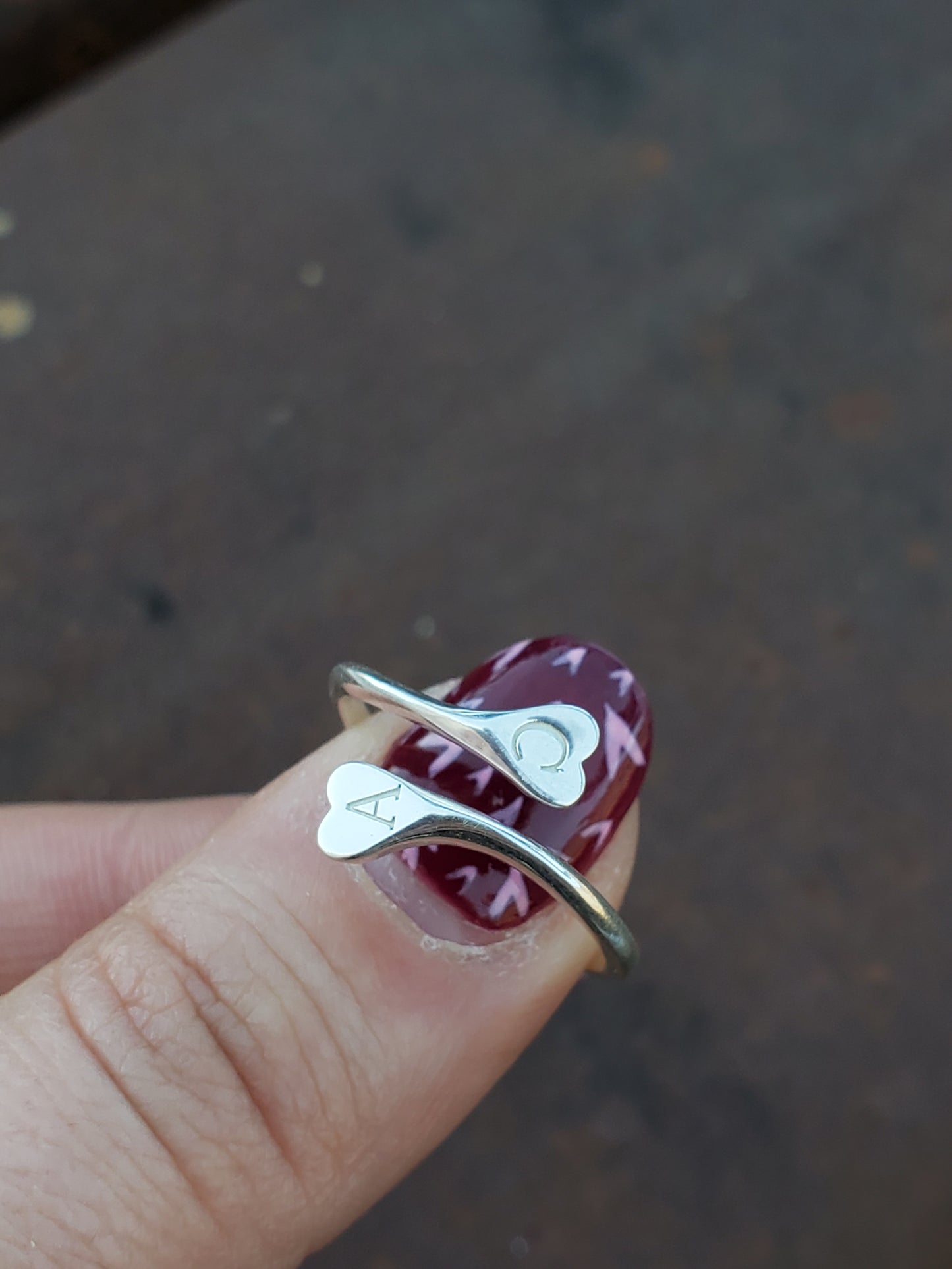 Perfect Together: Heart Initial Ring, Valentine's Day Jewelry, Engraved Initial Jewelry, Dainty Heart Ring, Cowgirl Ring