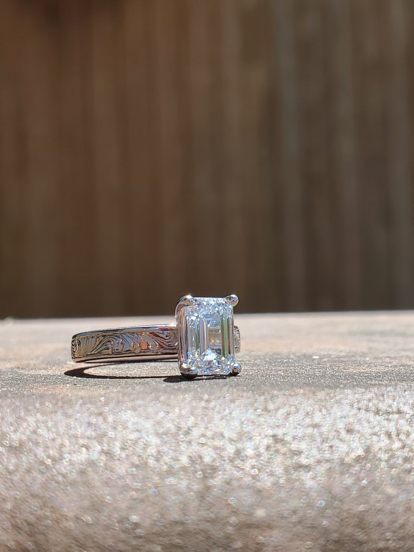 The Tessa: 2 ct. Emerald Cut 10K, 14K, 18K White Gold or Platinum Engagement Ring, Western Engagement Ring, Cowgirl Ring, Western Wedding Ring