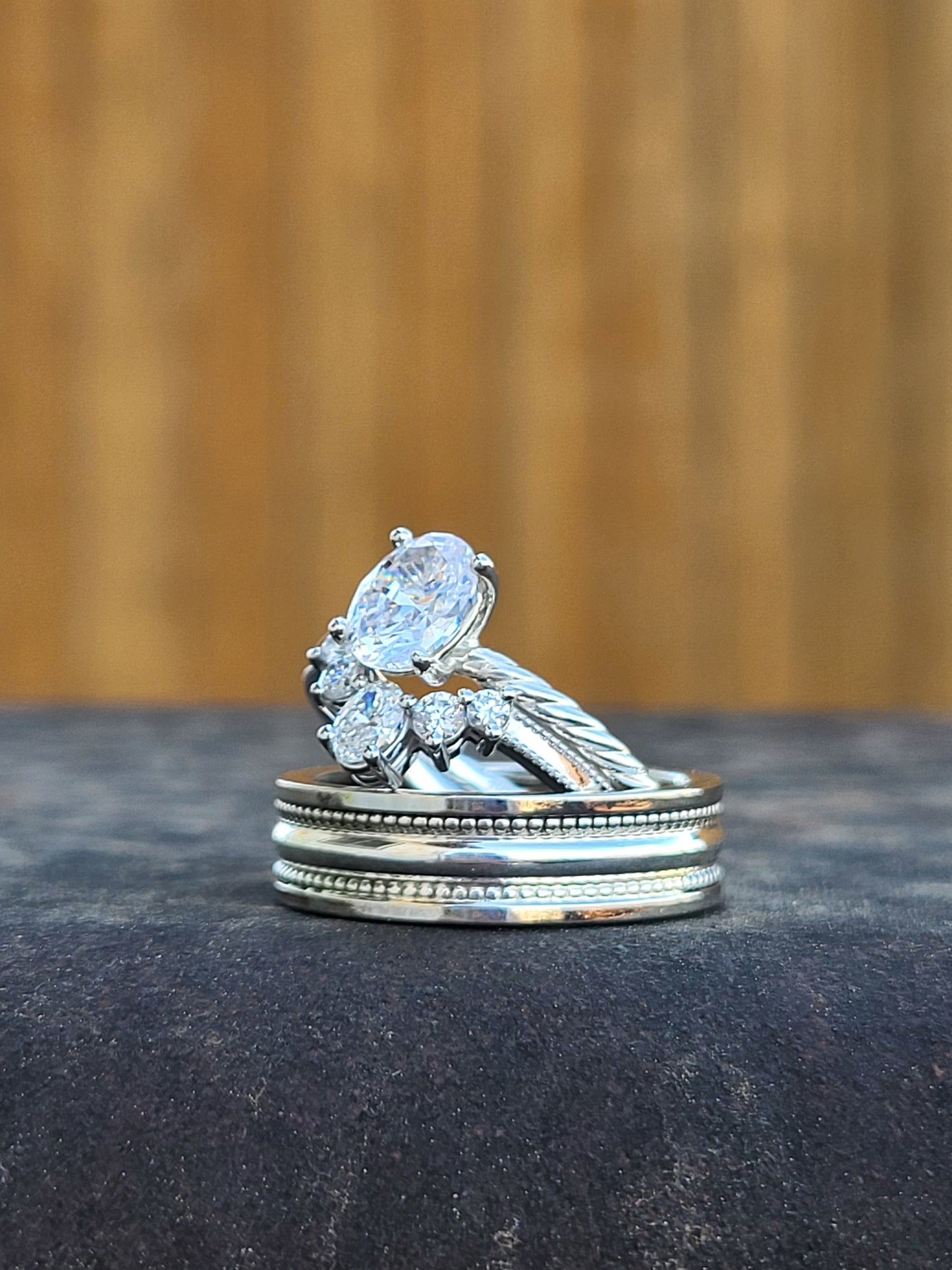 The Aspen: Contour Stacking Band for Engagement Ring, Western Stackable Wedding Ring, Cowgirl Wedding Band, Vintage Inspired Wedding Ring