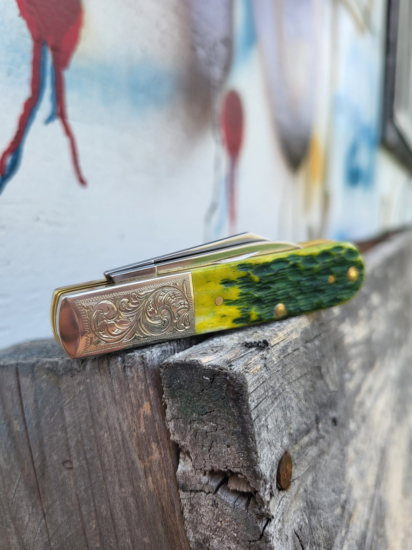 Mystery Hand-Engraved Case Knife, Knife with Hand-Engraved Bolsters, Custom Case Knife, Cowboy Gifts, Western Christmas Gifts