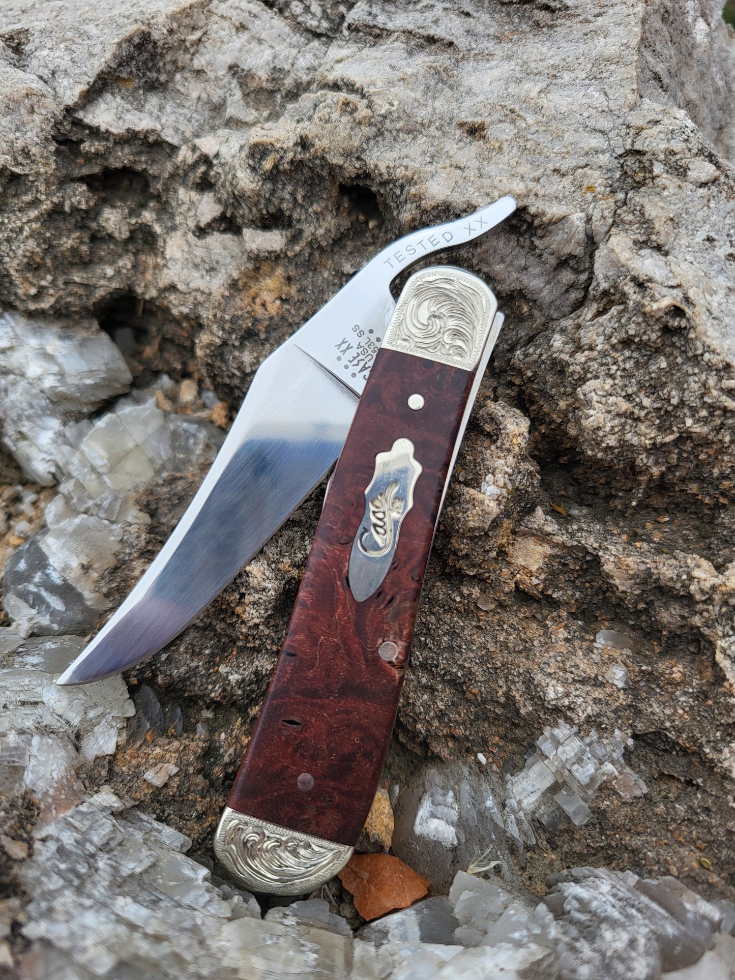 Mystery Hand-Engraved Case Knife, Knife with Hand-Engraved Bolsters, Custom Case Knife, Cowboy Gifts, Western Christmas Gifts