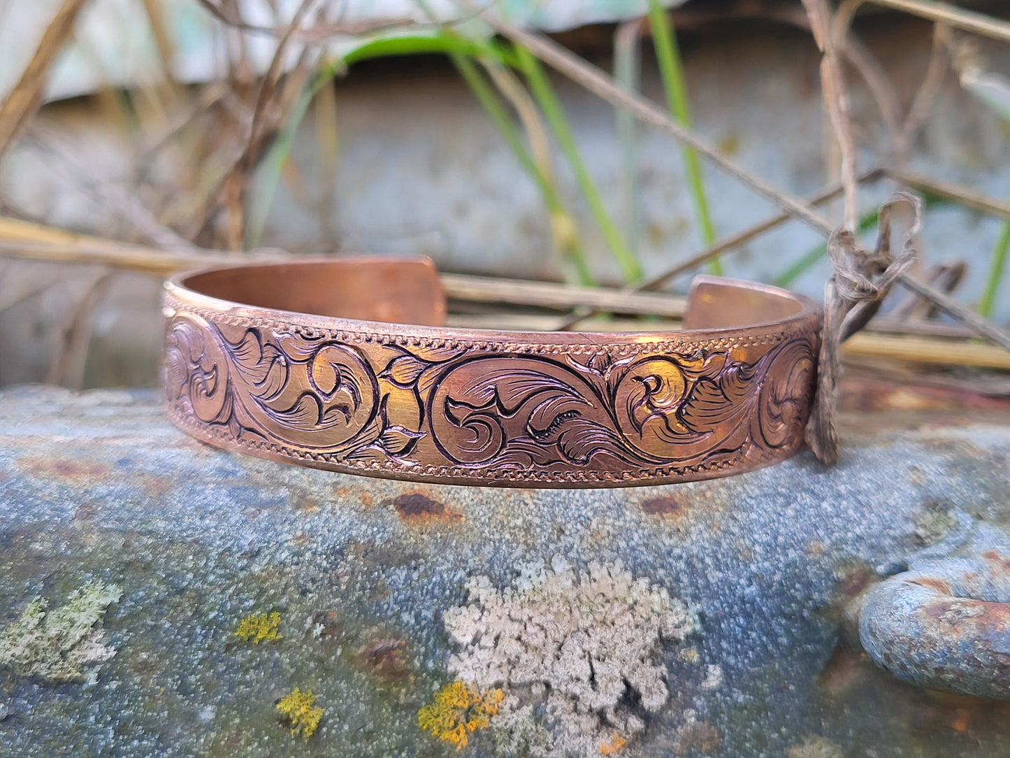 Immediate Ship! Western Hand-Engraved Copper Scrollwork Bracelet, Cuff Style Copper Bracelet, Cowboy Christmas Gifts, Western Gifts, Copper Cuff (Copy)