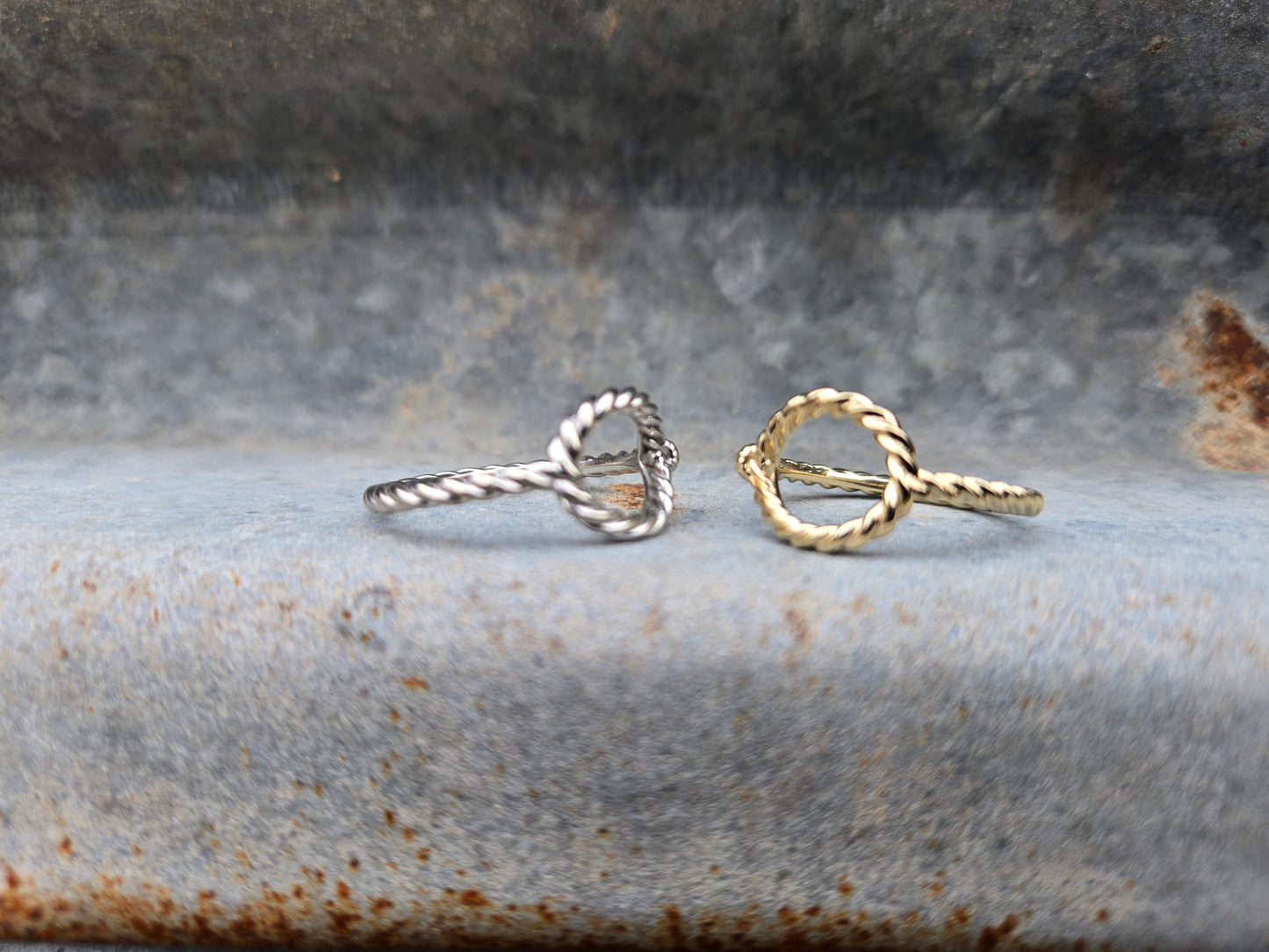 The Honda: 10K White, Rose, or Yellow Gold Rope Band, Women's Western Ring, Cowgirl Rope Band, Unique Western Jewelry