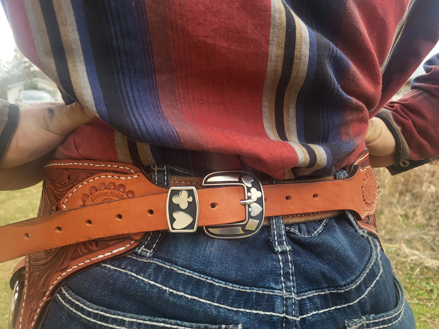 C&L Roughout Buckstitched Chaps with Pocket