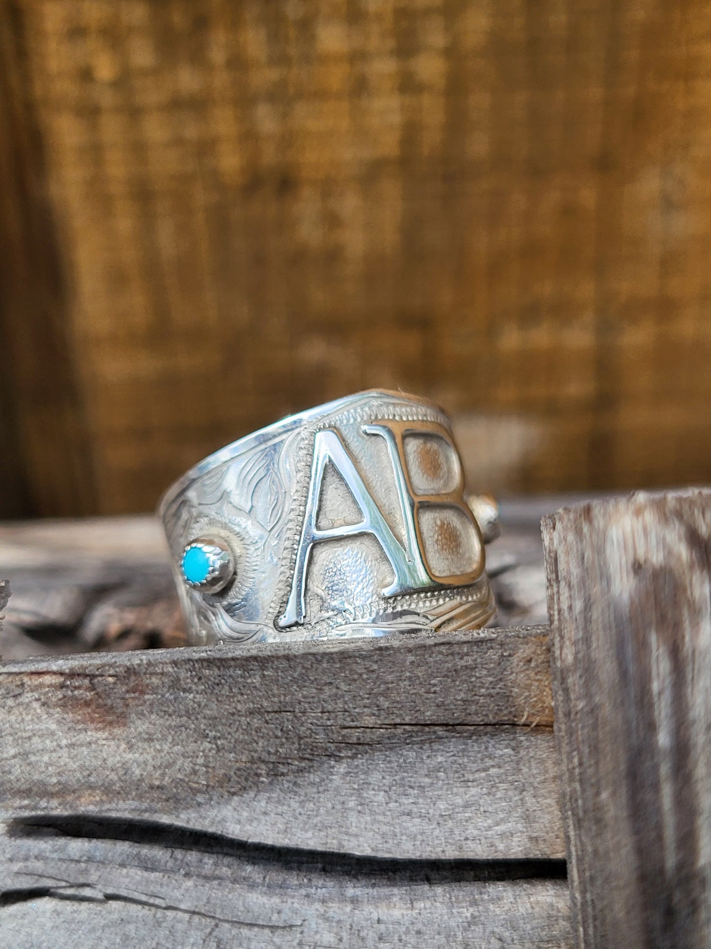The Moxie: Custom Tapered Inital Ring Builder, Cowgirl Inital Ring, Western Ring for Her, Custom Ring with Inital, Western Promise Ring, Cowgirl Promise Ring