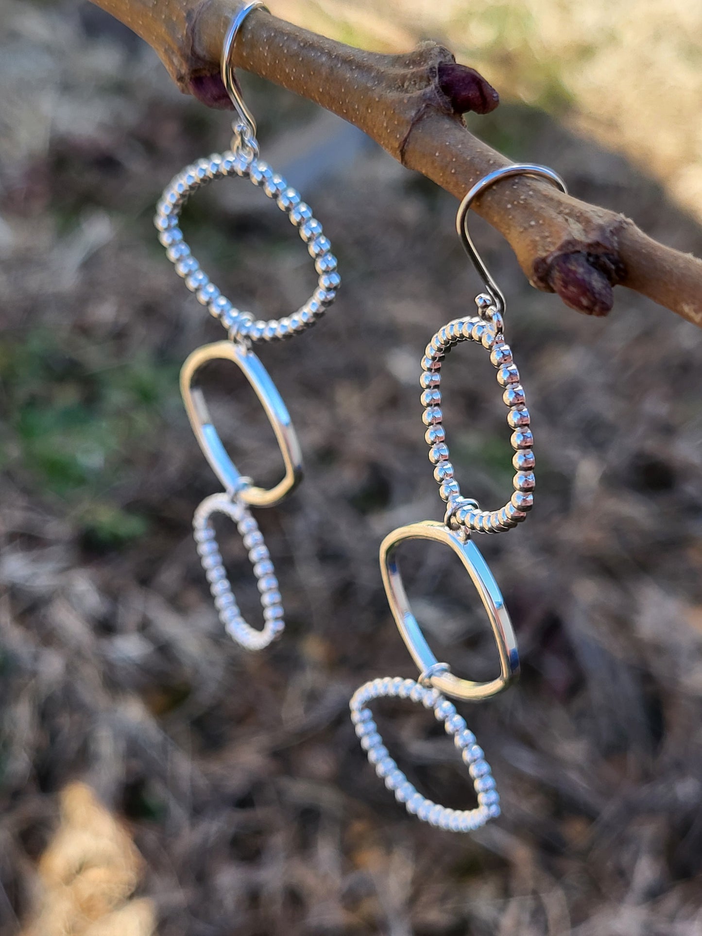 Bead Dangle Earrings: Western Dangle Earrings, Cowgirl Bridal Jewelry, Western Earrings for Bride, Metal Dangle Earrings