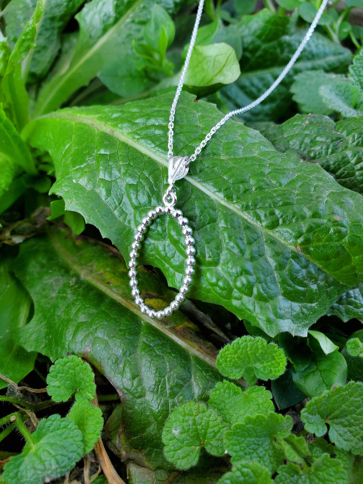 Bead Oval Pendant: Dainty Western Pendant, Cowgirl Bridal Jewelry, Western Necklace for Bride, Cowgirl Layering Jewelry