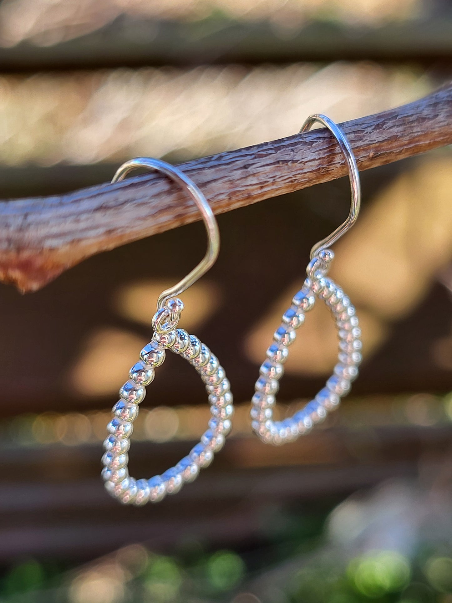 Bead Pear Shape Earrings: Western Dangle Earrings, Cowgirl Bridal Jewelry, Western Earrings for Bride, Metal Dangle Earrings