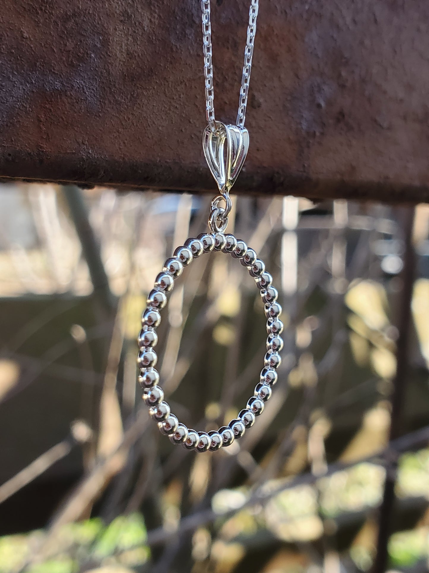 Bead Circle Pendant: Dainty Western Pendant, Cowgirl Bridal Jewelry, Western Necklace for Bride, Cowgirl Layering Jewelry