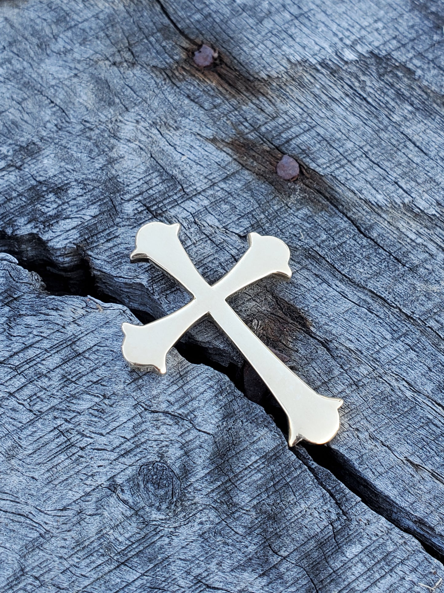 Renew: 10K, 14K or 18K Yellow Gold Cross, Western Pendant, Gold Cowgirl Cross Necklace, Western Cross Jewelry, Christian Cowgirl Necklace