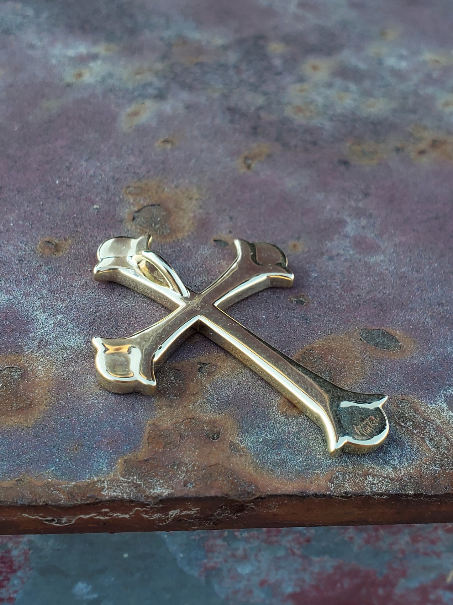Renew: 10K, 14K or 18K Yellow Gold Cross, Western Pendant, Gold Cowgirl Cross Necklace, Western Cross Jewelry, Christian Cowgirl Necklace