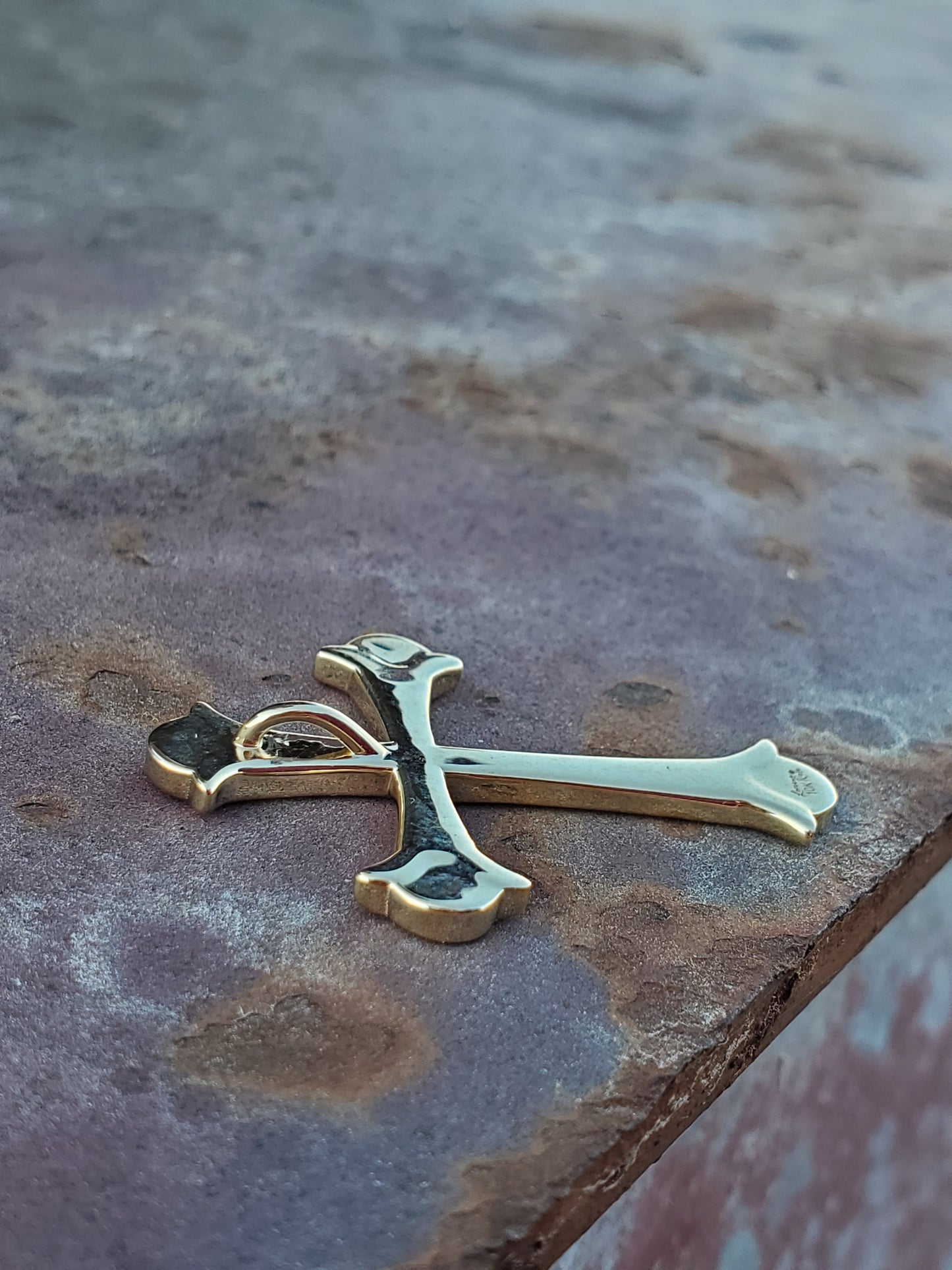 Renew: 10K, 14K or 18K Yellow Gold Cross, Western Pendant, Gold Cowgirl Cross Necklace, Western Cross Jewelry, Christian Cowgirl Necklace