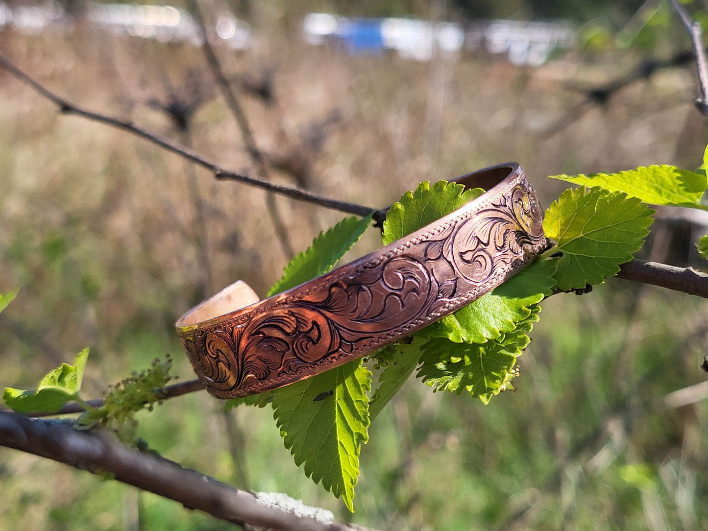 Immediate Ship! Western Hand-Engraved Copper Scrollwork Bracelet, Cuff Style Copper Bracelet, Cowboy Christmas Gifts, Western Gifts, Copper Cuff (Copy)