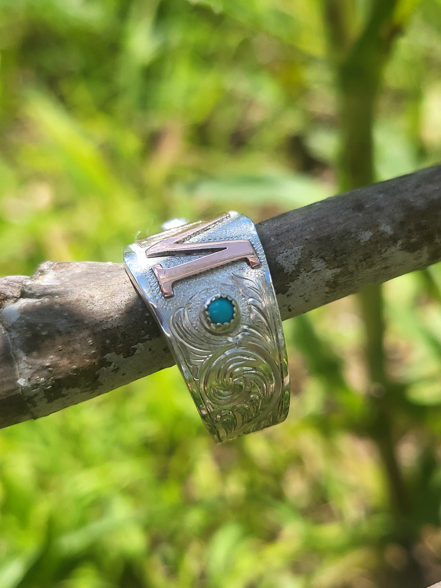 The Moxie: Custom Tapered Inital Ring Builder, Cowgirl Inital Ring, Western Ring for Her, Custom Ring with Inital, Western Promise Ring, Cowgirl Promise Ring
