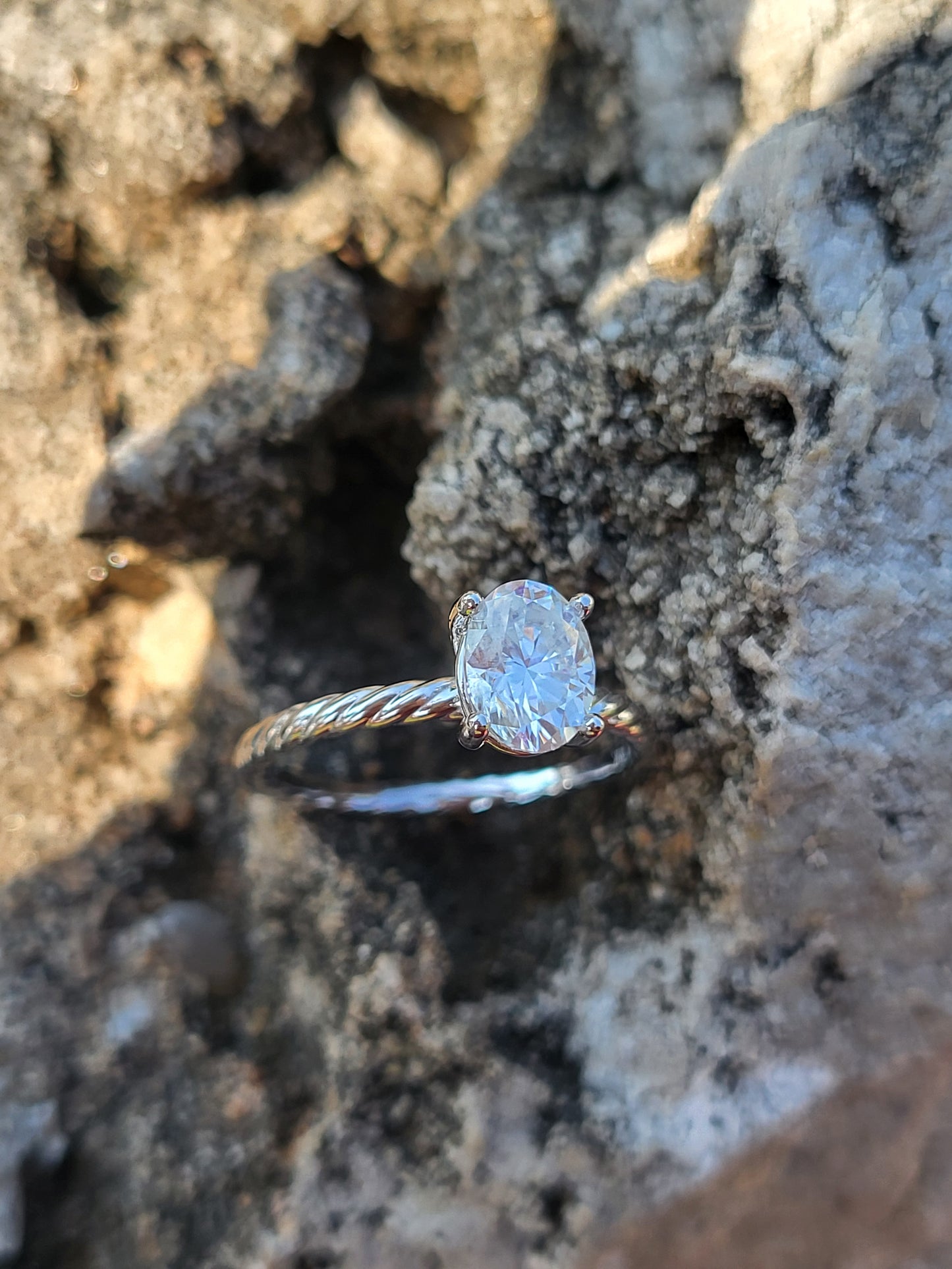 The Emily: 10K White Gold or Sterling Silver With 1 ct. Oval Moissanite, CZ, Lab Diamond, Oval Western Engagement Ring, Western Wedding Band, Cowgirl Ring