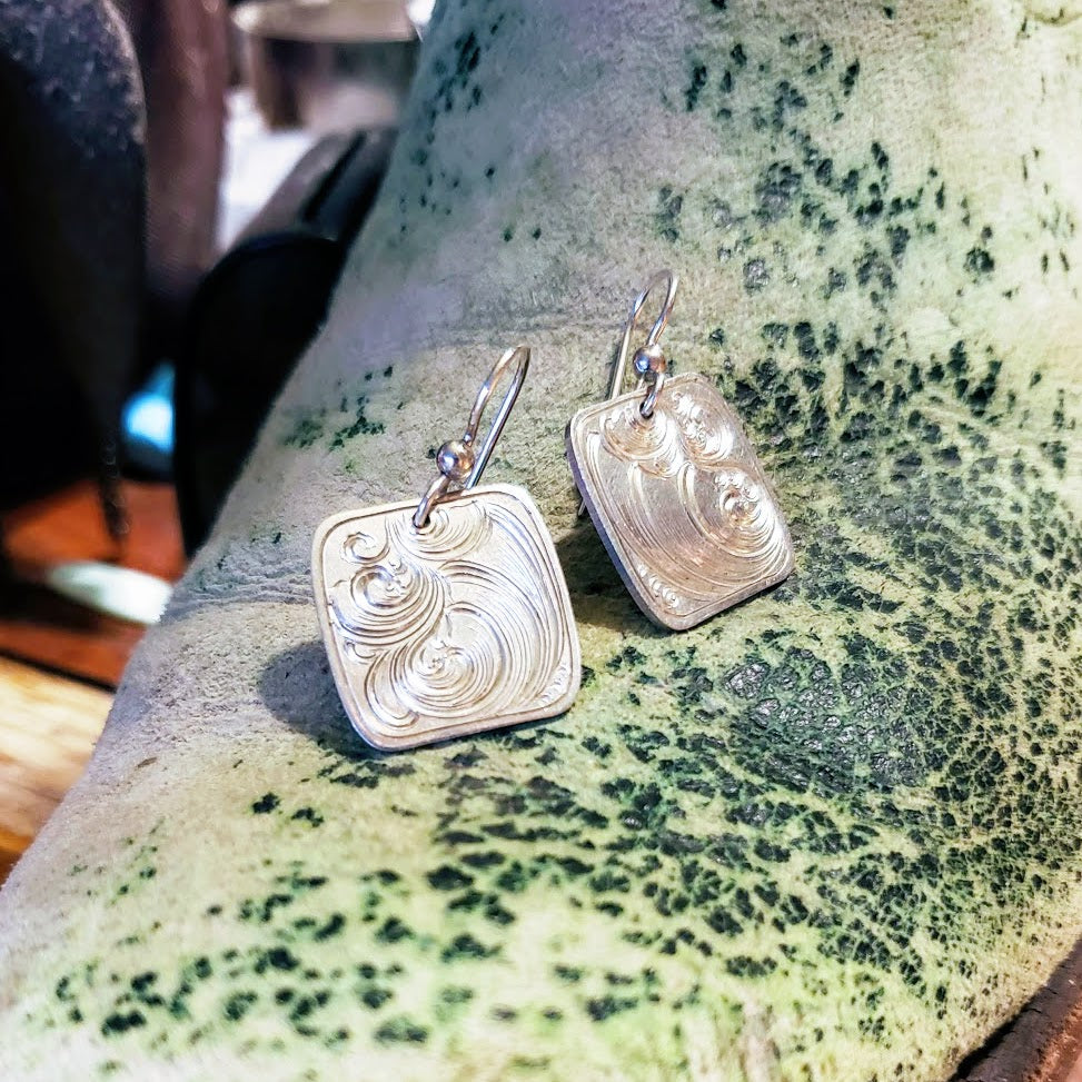 Sterling Silver Engraved Western Earring Design EAR00005 by Loreena Rose