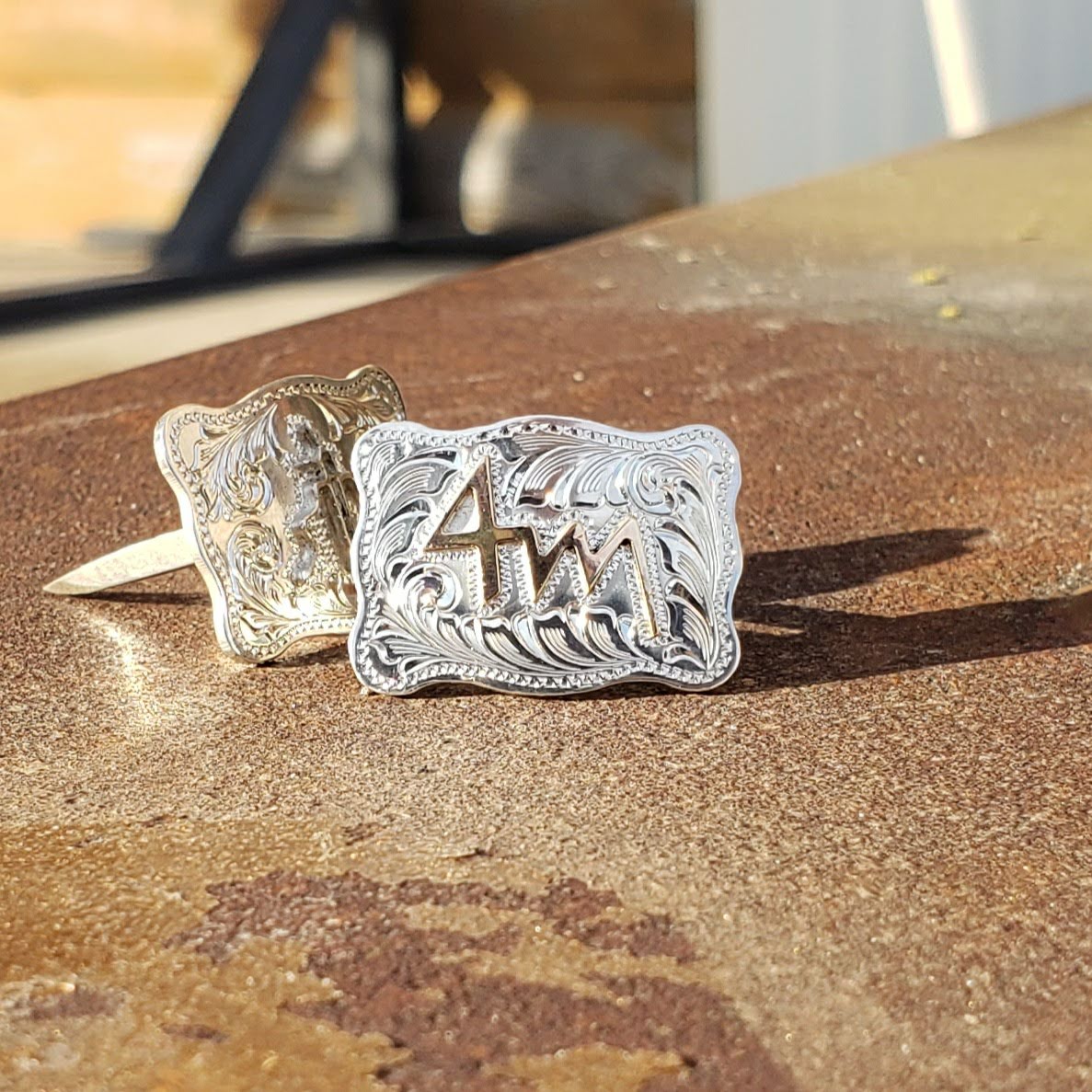 Sterling Silver Hat Pin Buckle, Custom Brand Hat Pin, Western Hat Pin, Cowboy Hat Pin Buckle