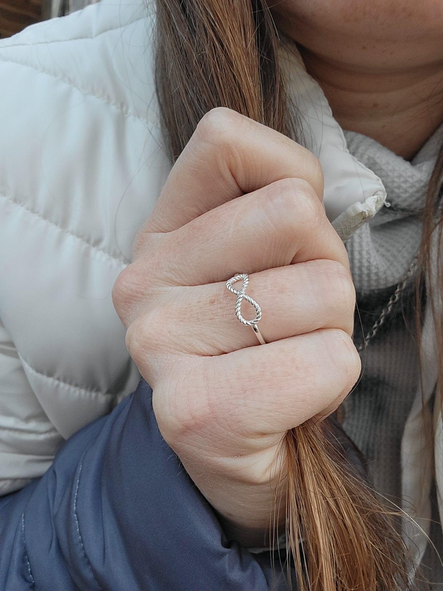 Sterling Silver Infinity Rope Ring, Gifts for her,