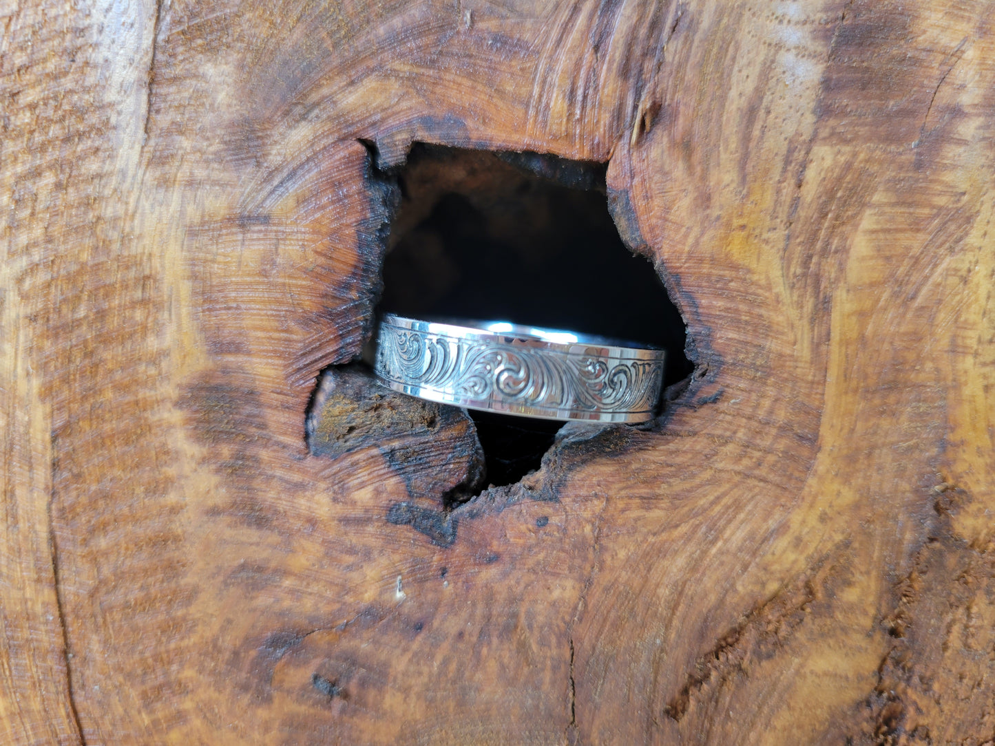 The Carson: 14k White Gold Wedding Band, Gift for Him, Gift for Her