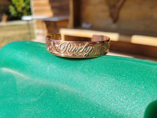 Punchy: Copper Hand Engraved Cuff Bracelet, Sterling Silver Overlay, Cowgirl Gift idea, Western Engraved Cuff Bracelet, Cowgirl Jewelry