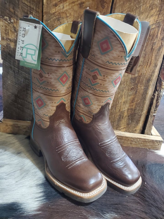 Women's Roper 09-021-9991-0079 ROPER WOMEN'S SOUTHWEST SQUARE TOE BOOT