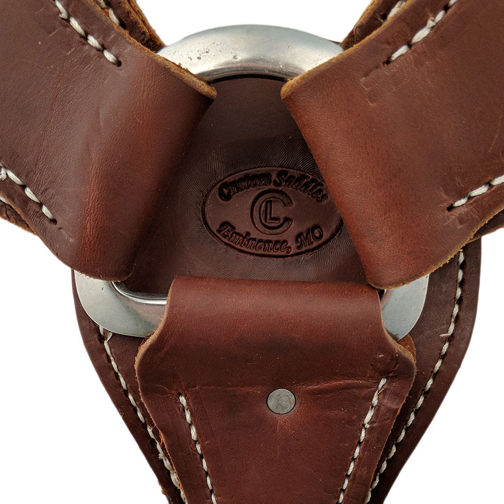 Picture of C&L Heavy Oil 3 Piece Breast Collar with Hand Tooled Feather Design BC000013
