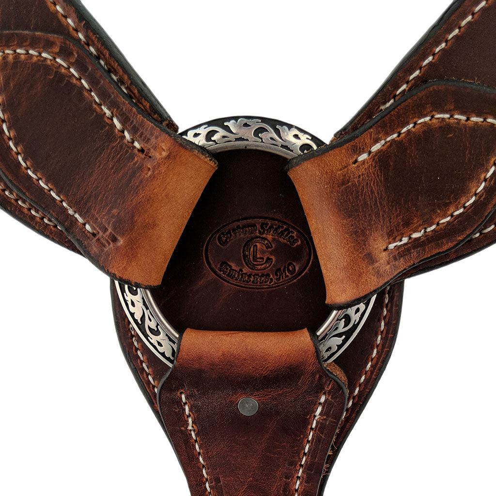 Picture of C&L Heavy Waxed 3 Piece Breast Collar with Square Jeremiah Watt Buckles BC000014