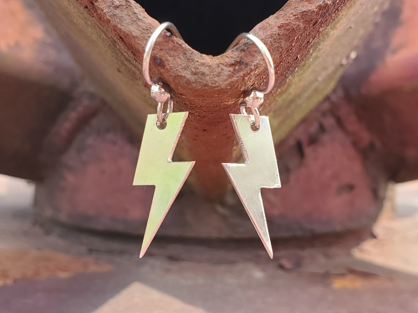 Bold: Sterling Silver Lighting Bolt Earrings, Dangle Earrings, Western style Jewelry, Cowgirl Earrings