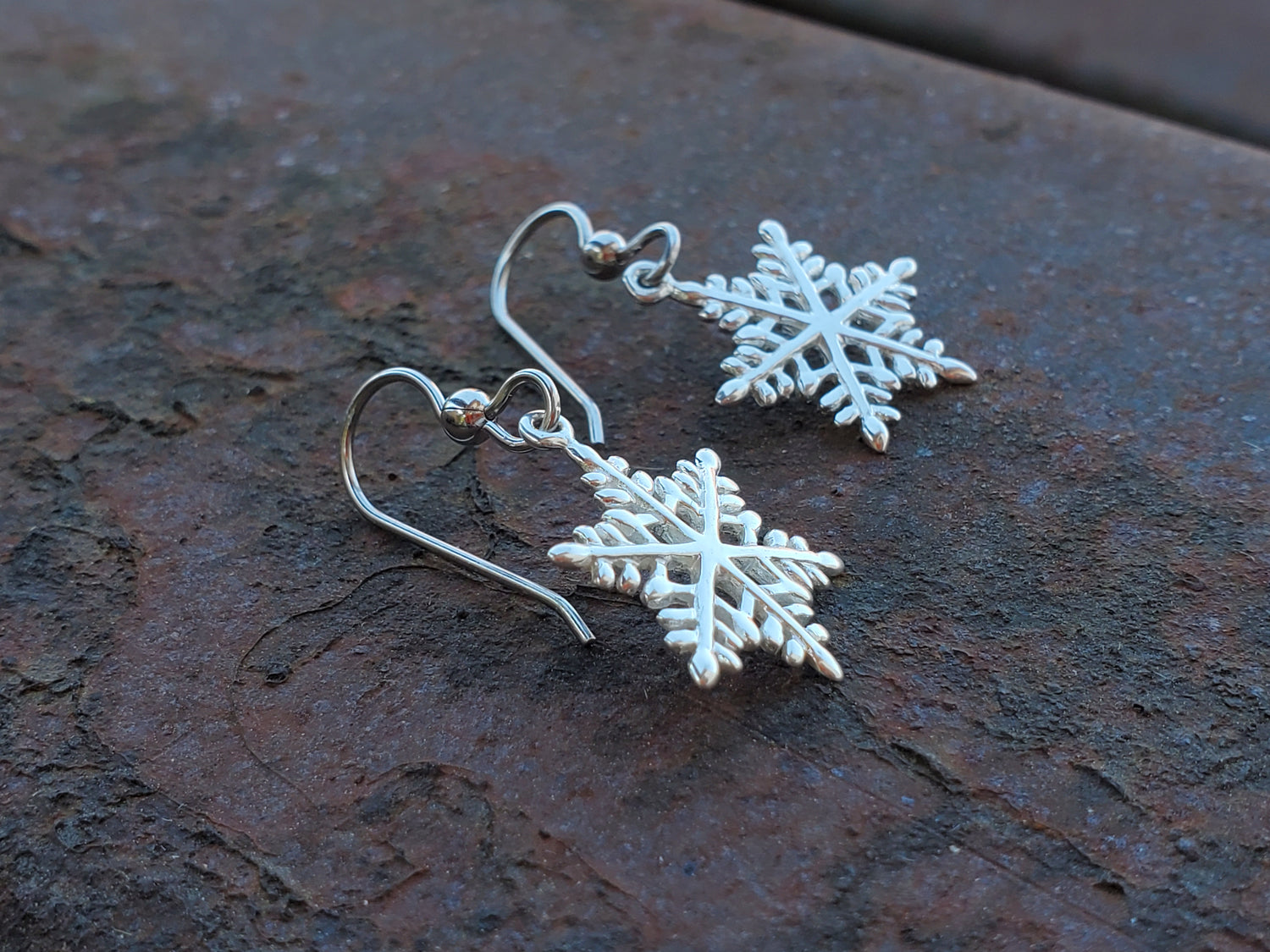 Frost: Dangle Snowflake Earrings, Earrings for Winter, Snowflake Jewel