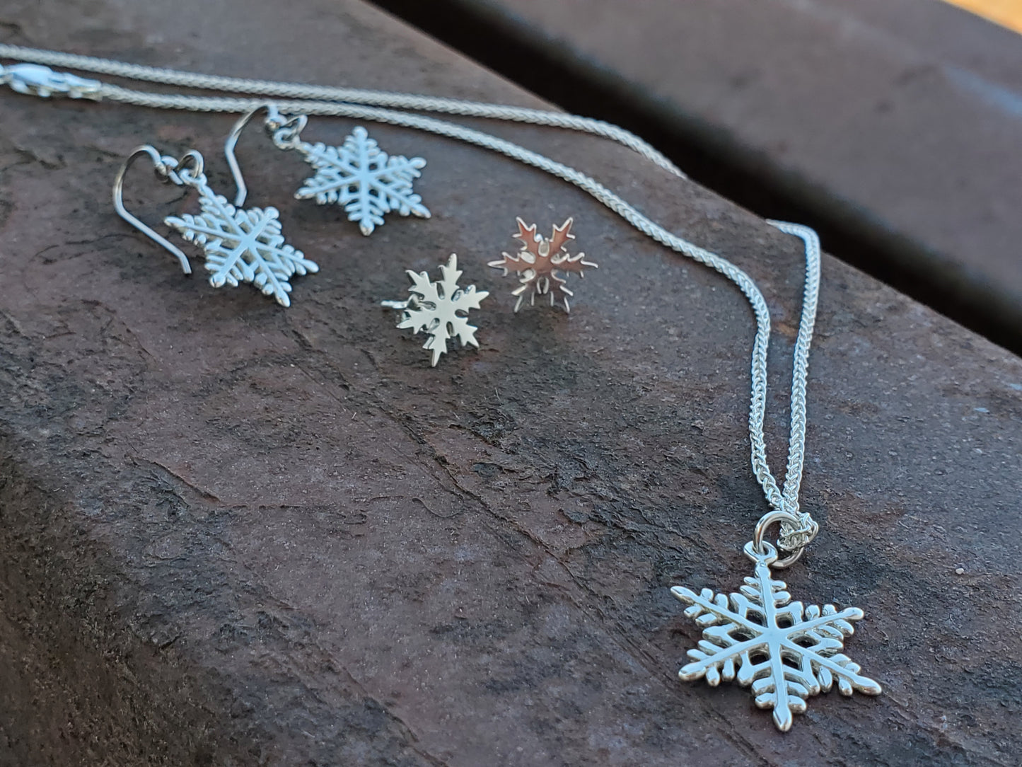 Glisten: Sterling Silver Snowflake Stud Earrings, Winter Stud Earrings, Christmas Earrings, Christmas Studs