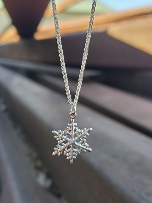 Sparkle: Sterling Silver Snowflake Pendant, Winter Snowflake Necklace, Seasonal Jewelry, Winter Cowgirl Necklace