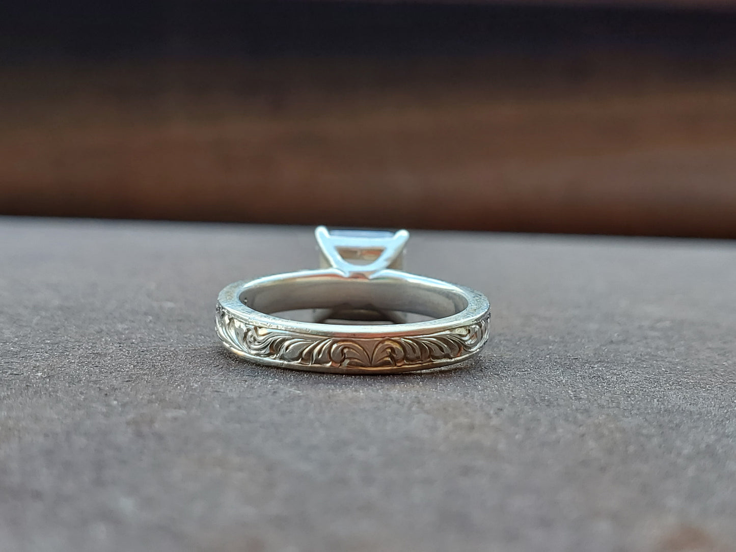 The Taryn: Sterling Silver Western Engagement Ring, Cowgirl Engagement Ring, Narrow Engagement Ring