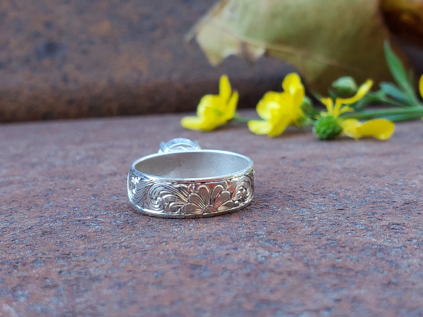 Darlyn: Sterling silver Western ring, Handmade Cowgirl Engagement ring, Western Engagement Ring