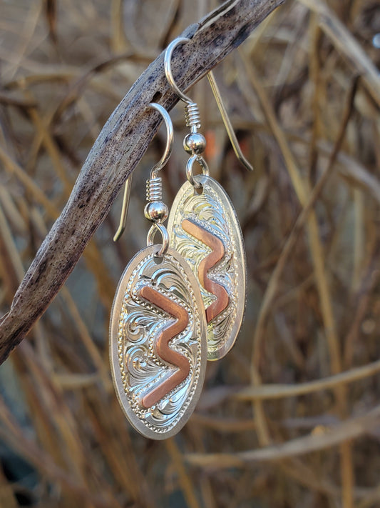 Oval Brand Earrings: Custom Brand or Initial Earrings, Hand-Engraved Oval Earrings, Custom Dangle Earrings, Cowgirl Jewelry, Western Earrings, Oval Dangle Earrings