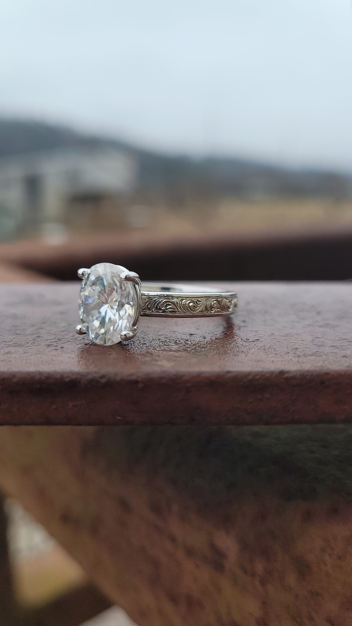 The Tasha: 2 ct. 10K White Gold Oval Engagement Ring, Western Engagement Ring, Cowgirl Ring, Western Wedding Ring, White gold engagement ring