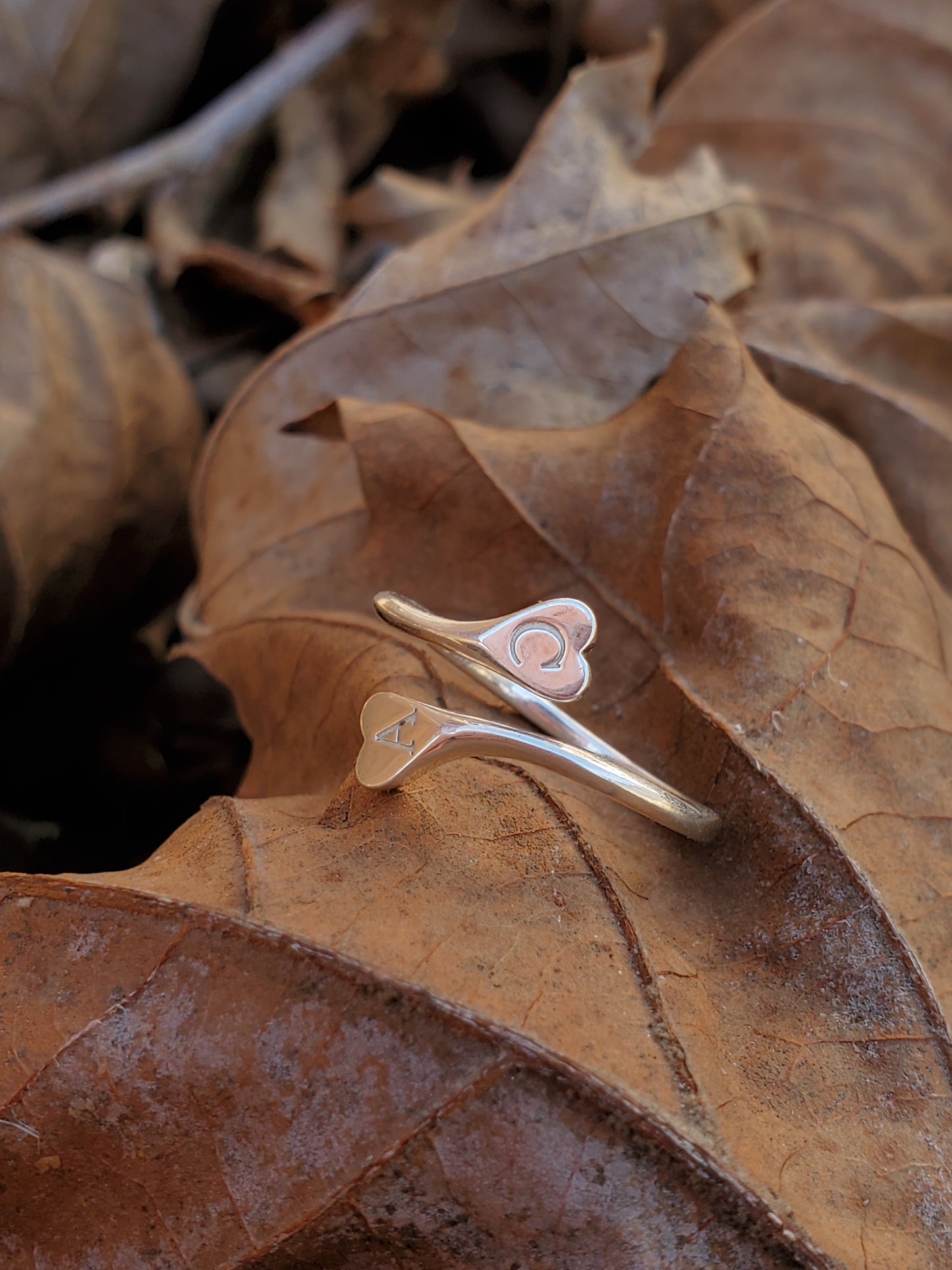 Perfect Together: Heart Initial Ring, Valentine's Day Jewelry, Engraved Initial Jewelry, Dainty Heart Ring, Cowgirl Ring