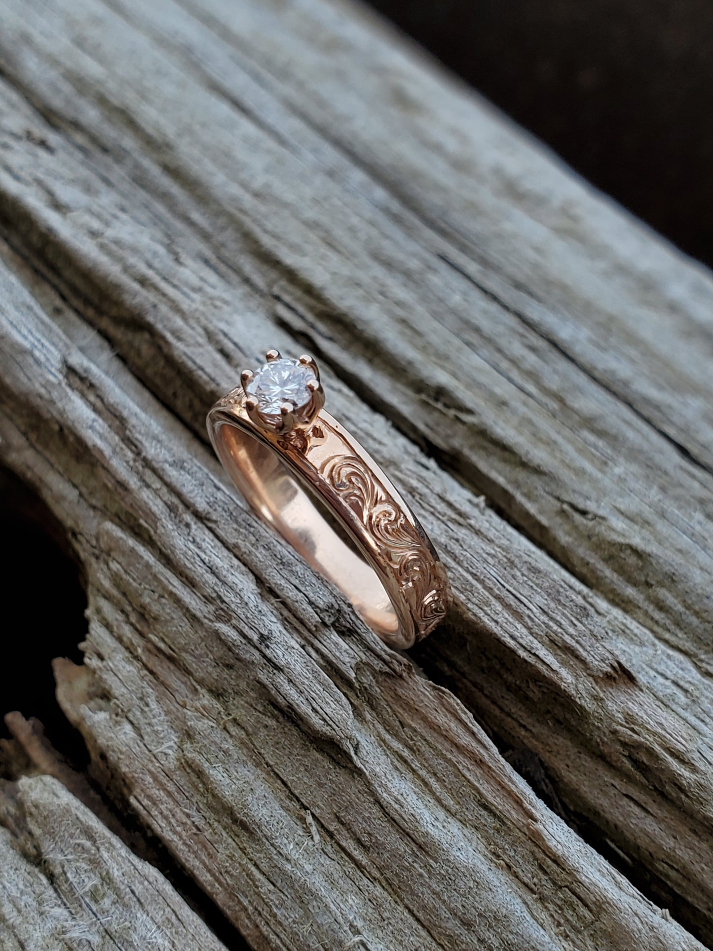 The Marisa: Dainty Western Engagement Ring, .25 ct. Engagement Ring, 10K Rose Gold Engagement Ring, Cowgirl Engagement, Western Engagement Ring