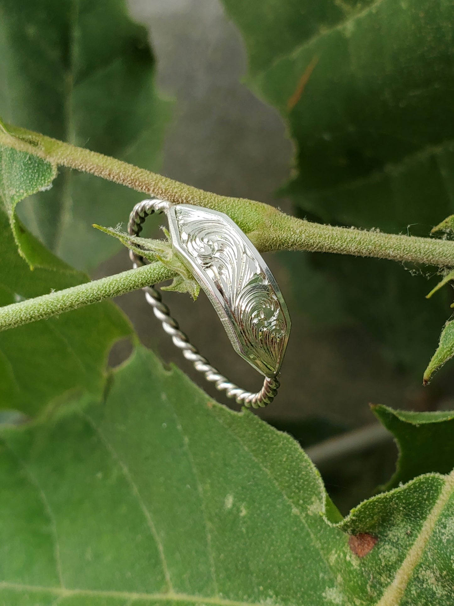 The Katie: Signet Sterling Silver Ring, Hand Engraved, Gift for Her, cowgirl ring, western band