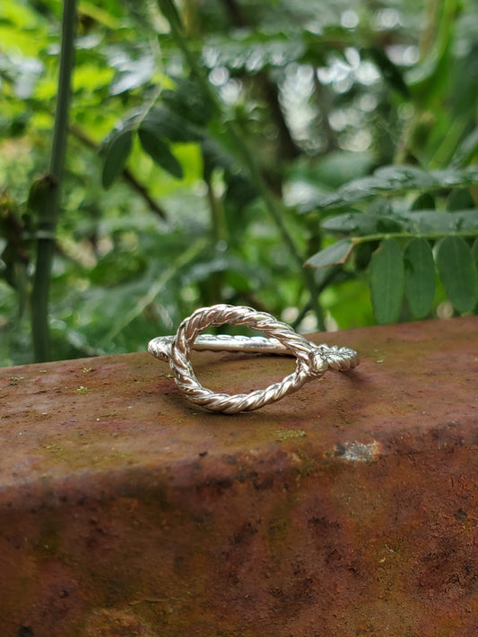 The Honda: 10K White, Rose, or Yellow Gold Rope Band, Women's Western Ring, Cowgirl Rope Band, Unique Western Jewelry