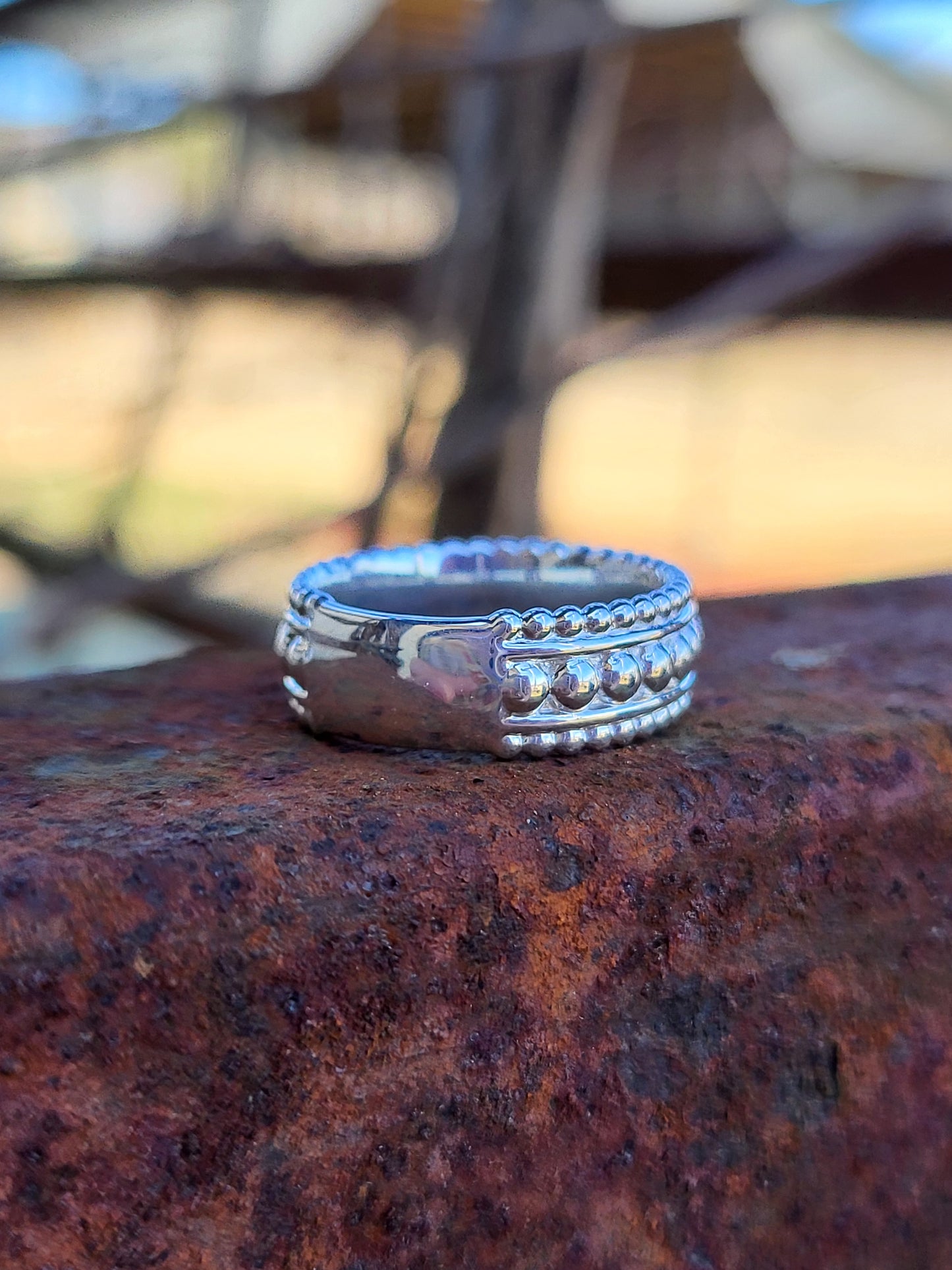 The Libby: 6.5mm Bead Band, Cowgirl Bead Ring, Western Style Everday Ring, Chunky Stacking Band for Her, Cowgirl Ring
