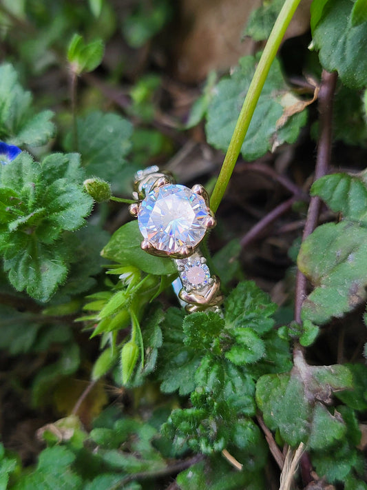 The Hugs and Kisses Ring: Two-Tone Rose and White Gold Engagement Ring, Unique Engagement Ring, Western Ring, Cowgirl Ring
