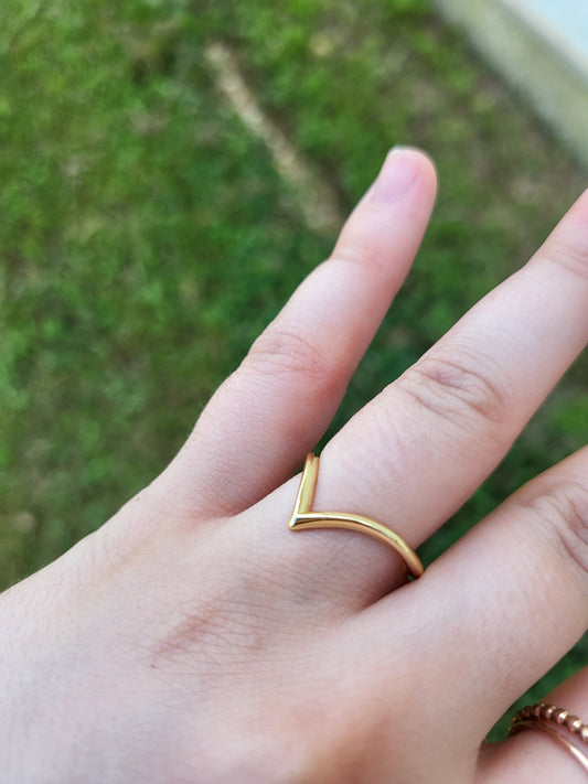 The Anya: Stackable Gold Contour Band, Wedding Band for Her, Dainty Western Wedding Ring for Cowgirls, Contour Stacking Band for Marquise Engagement Ring