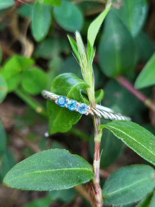 Loreena's Birthstone Band: Custom Birthstone Stacking Band, Rope Band with Gemstones, Western Stacking Mother's Ring